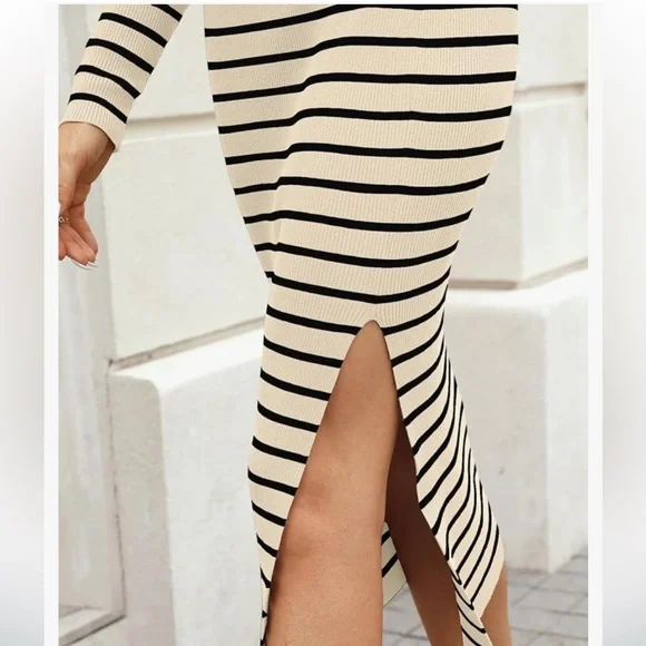 Two piece striped sweater and skirt set size medium - Picture 6 of 10